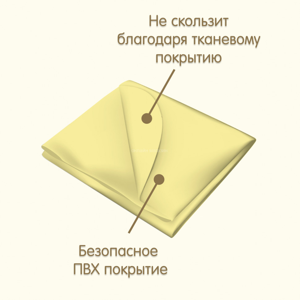 Oilcloth lining without braid (0.7 x 1 m) Inseense with PVC coating, (yellow)