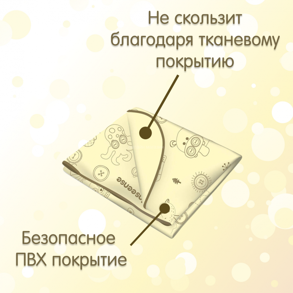 Inseense lining oilcloth with PVC coating 50x70 cm, with braid, yellow with a pattern