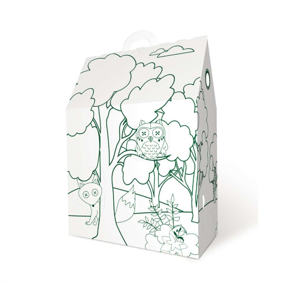 Развивающий домик-раскраска Лесная сказка Inseense 450х230х420 мм (картон)