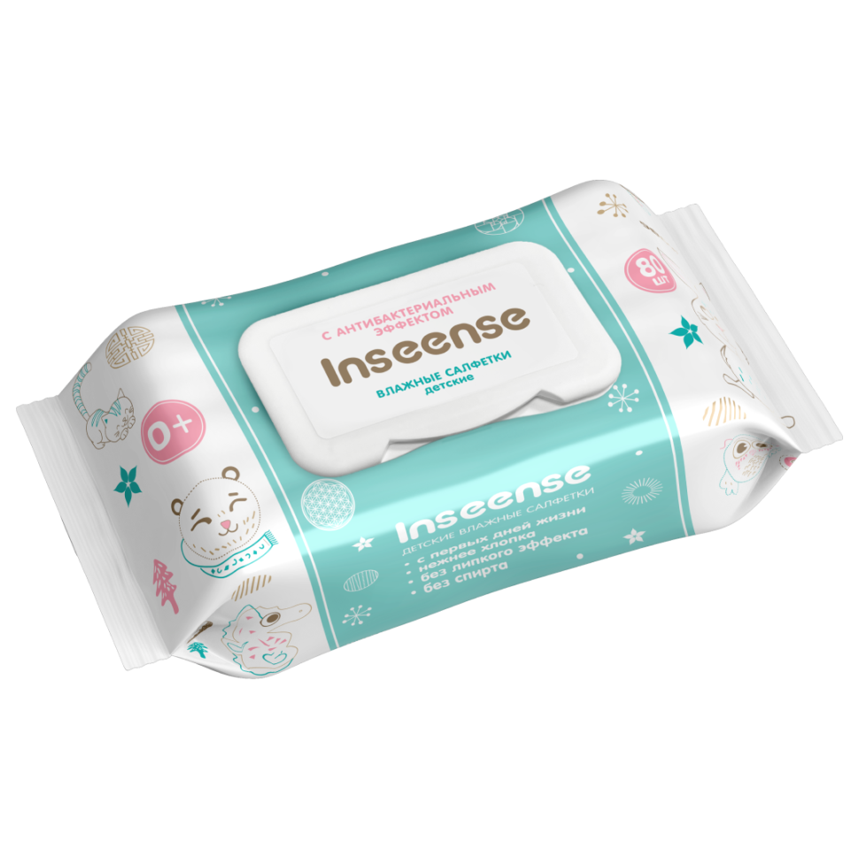 Влажные детские cалфетки Inseense 80 шт