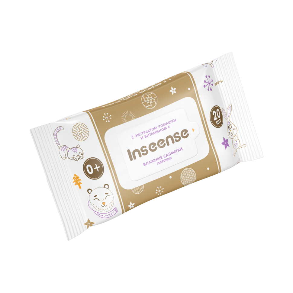 Влажные детские салфетки Inseense 20 шт