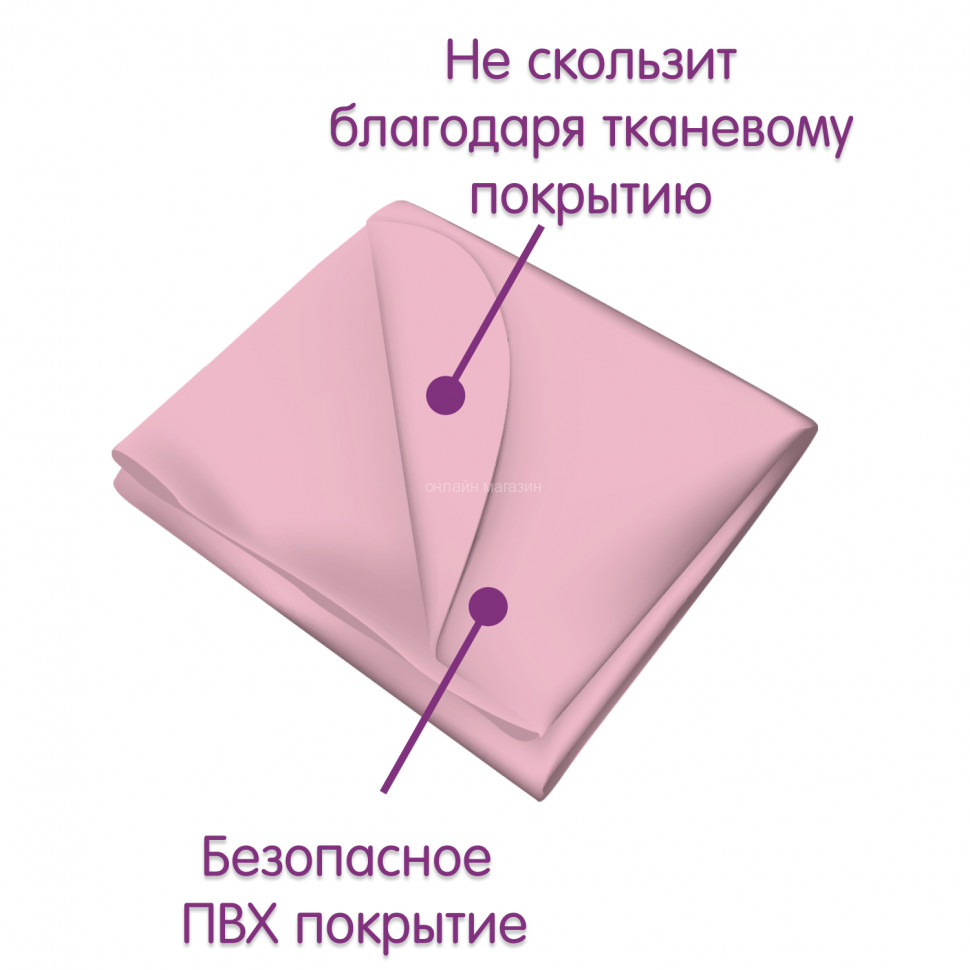 Oilcloth lining with PVC coating Inseense 0.5 x 0.7m without braid (pink)  