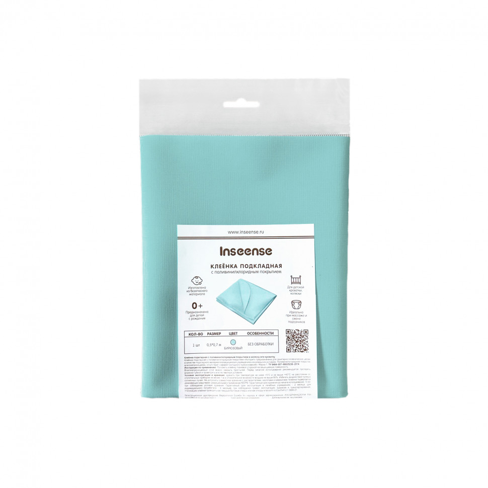 Oilcloth lining with PVC coating Inseense 0.5 x 0.7m without braid (turquoise) 