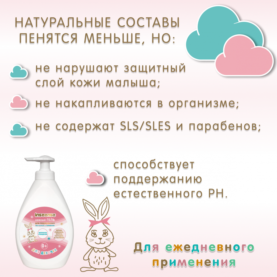 Inseense Gentle Gel for washing girls 280 ml 