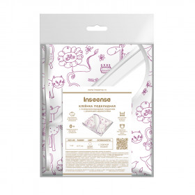 Mattress pad-oilcloth with elastic band holders (0.7 x 1 m), Inseense (white with a pattern) 