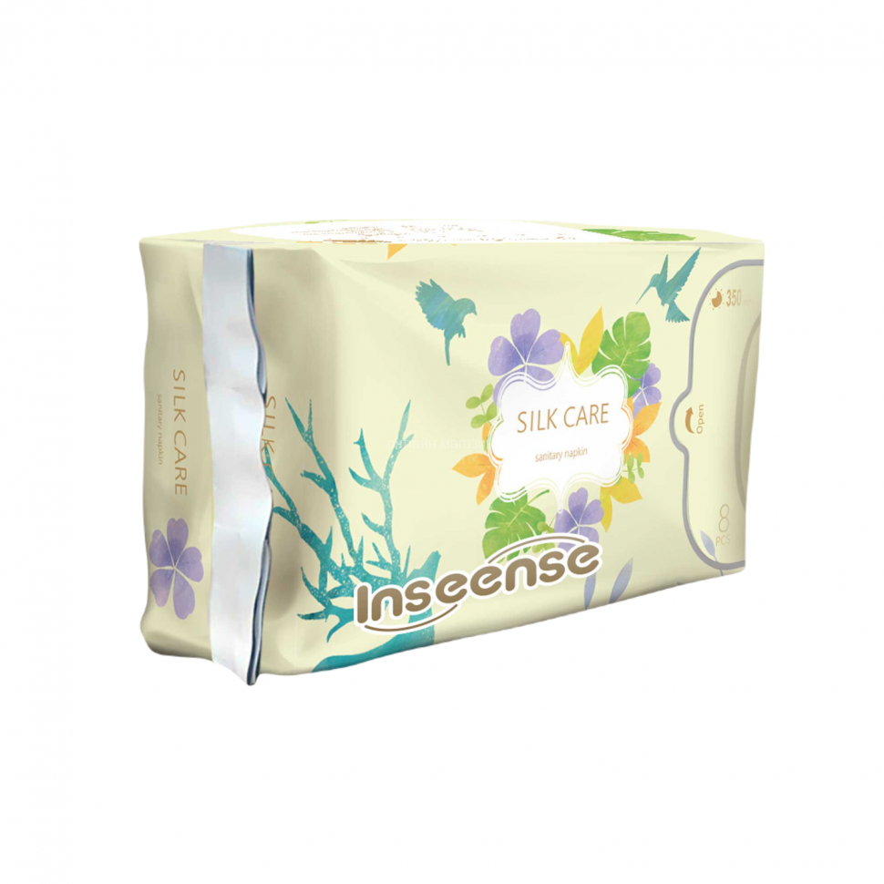 Inseense Silk Care pads for women, night plus, 7 drops, 350 mm/8 pcs